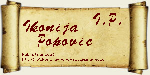Ikonija Popović vizit kartica